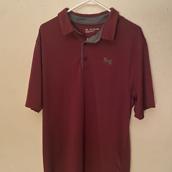 Under Armour Other - Under Armour maroon golf shirt 2XL 100% polyester